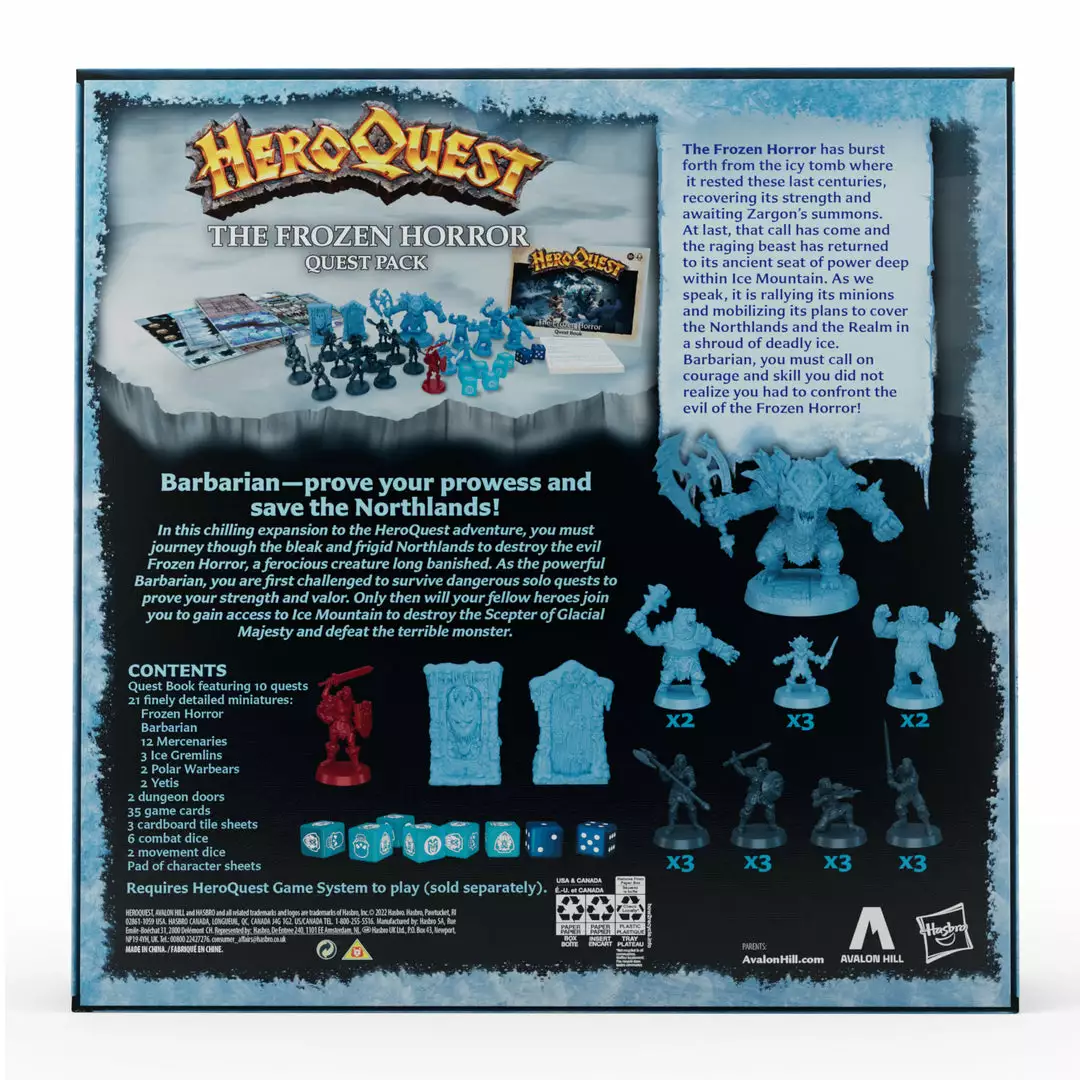 Avalon Hill HeroQuest The Frozen Horror New 20 Avalon Hill HeroQuest The Frozen Horror New