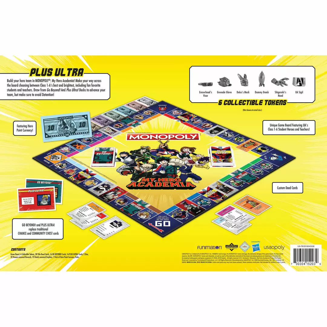 USAopoly MONOPOLY My Hero Academia Hasbro Gaming 5 USAopoly MONOPOLY My Hero Academia Hasbro Gaming