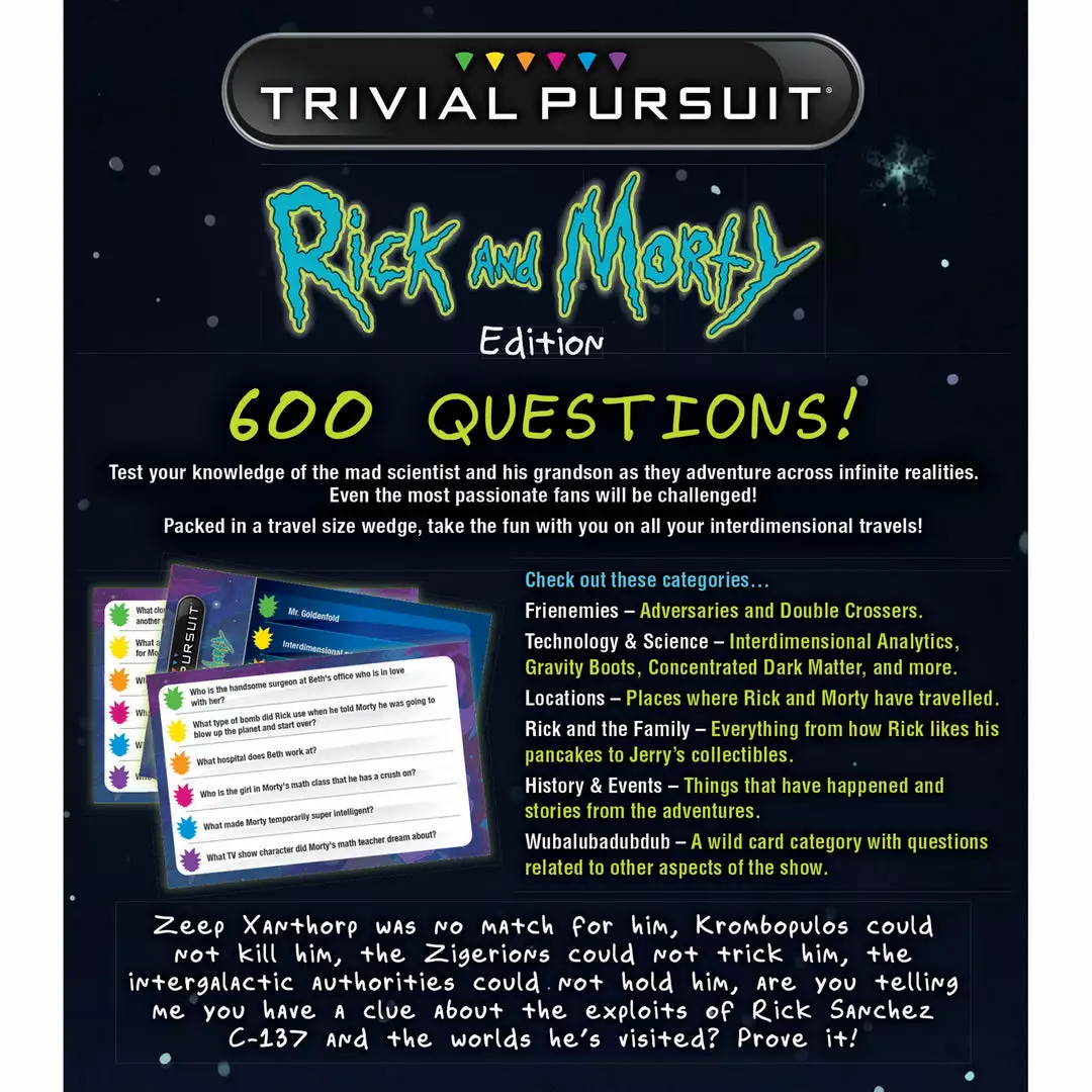 USAopoly TRIVIAL PURSUIT Rick And Morty Other Brands 4 USAopoly TRIVIAL PURSUIT Rick And Morty Other Brands