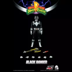 Back In Stock Mighty Morphin Power Rangers Black Ranger Collectible Figure 1/6 Scale By Threezero